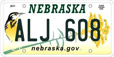 NE license plate ALJ608
