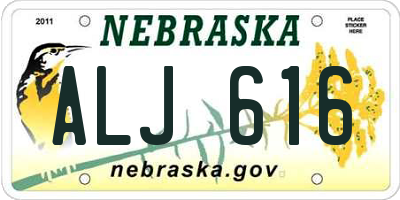 NE license plate ALJ616