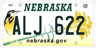 NE license plate ALJ622