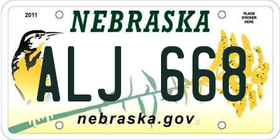 NE license plate ALJ668