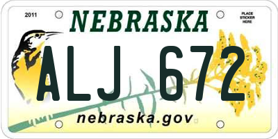NE license plate ALJ672