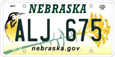 NE license plate ALJ675