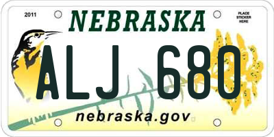 NE license plate ALJ680