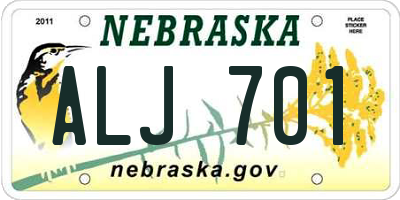 NE license plate ALJ701