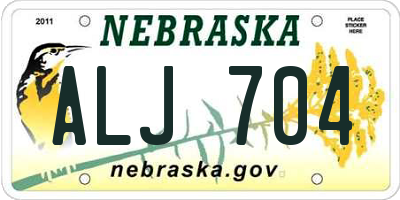 NE license plate ALJ704
