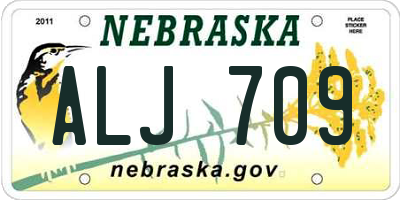 NE license plate ALJ709