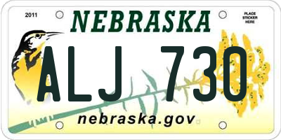 NE license plate ALJ730