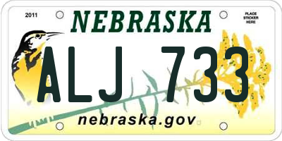 NE license plate ALJ733