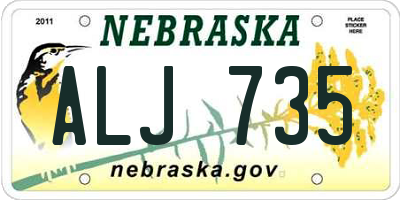 NE license plate ALJ735