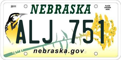 NE license plate ALJ751