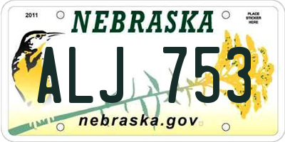 NE license plate ALJ753