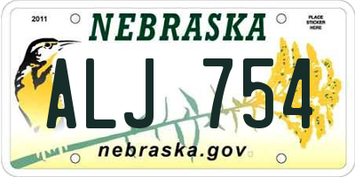 NE license plate ALJ754