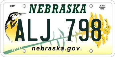 NE license plate ALJ798