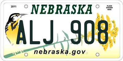 NE license plate ALJ908