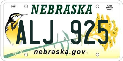 NE license plate ALJ925