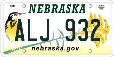 NE license plate ALJ932