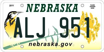 NE license plate ALJ951