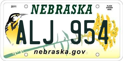 NE license plate ALJ954