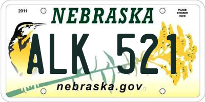 NE license plate ALK521