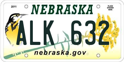 NE license plate ALK632