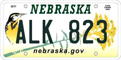 NE license plate ALK823