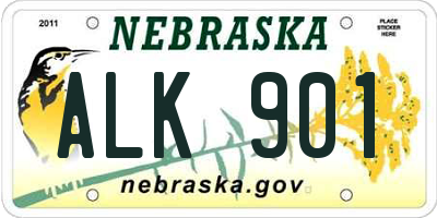NE license plate ALK901