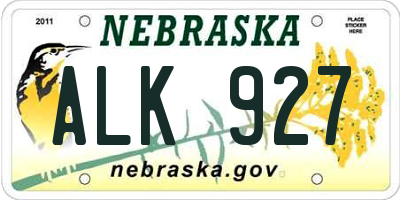 NE license plate ALK927