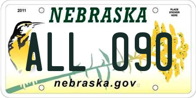 NE license plate ALL090