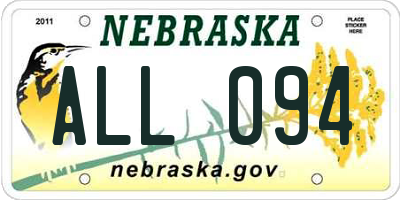 NE license plate ALL094