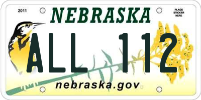NE license plate ALL112