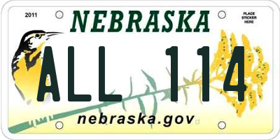 NE license plate ALL114