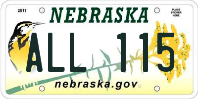 NE license plate ALL115