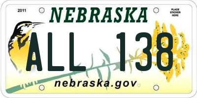NE license plate ALL138