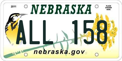 NE license plate ALL158