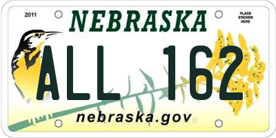 NE license plate ALL162