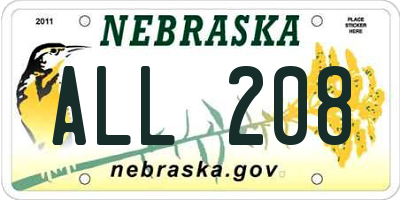 NE license plate ALL208
