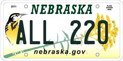 NE license plate ALL220