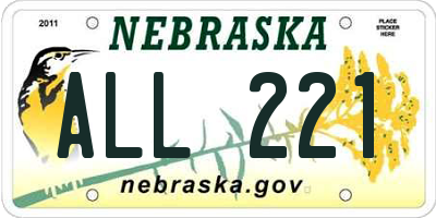NE license plate ALL221