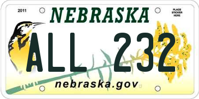 NE license plate ALL232