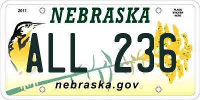 NE license plate ALL236