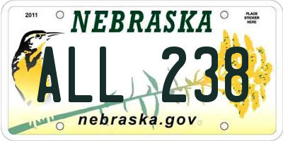 NE license plate ALL238