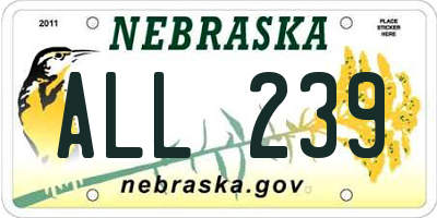 NE license plate ALL239