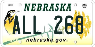 NE license plate ALL268