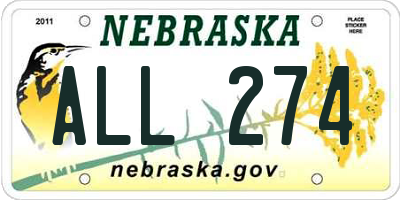 NE license plate ALL274