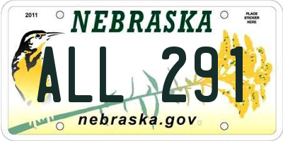 NE license plate ALL291