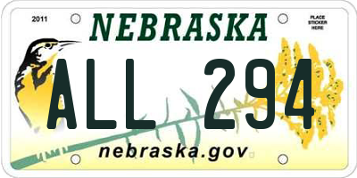 NE license plate ALL294