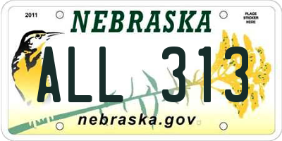 NE license plate ALL313