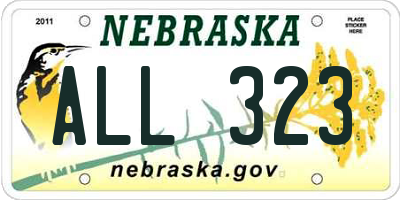 NE license plate ALL323