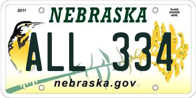 NE license plate ALL334