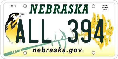 NE license plate ALL394